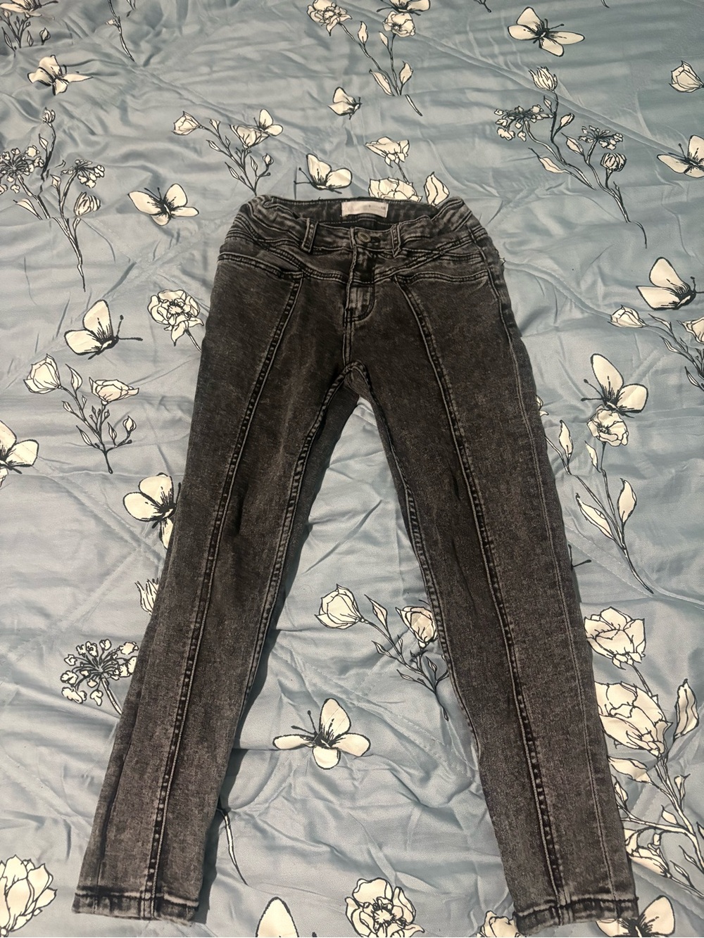 Zara Black Acid-Wash Kids Skinny Jeans